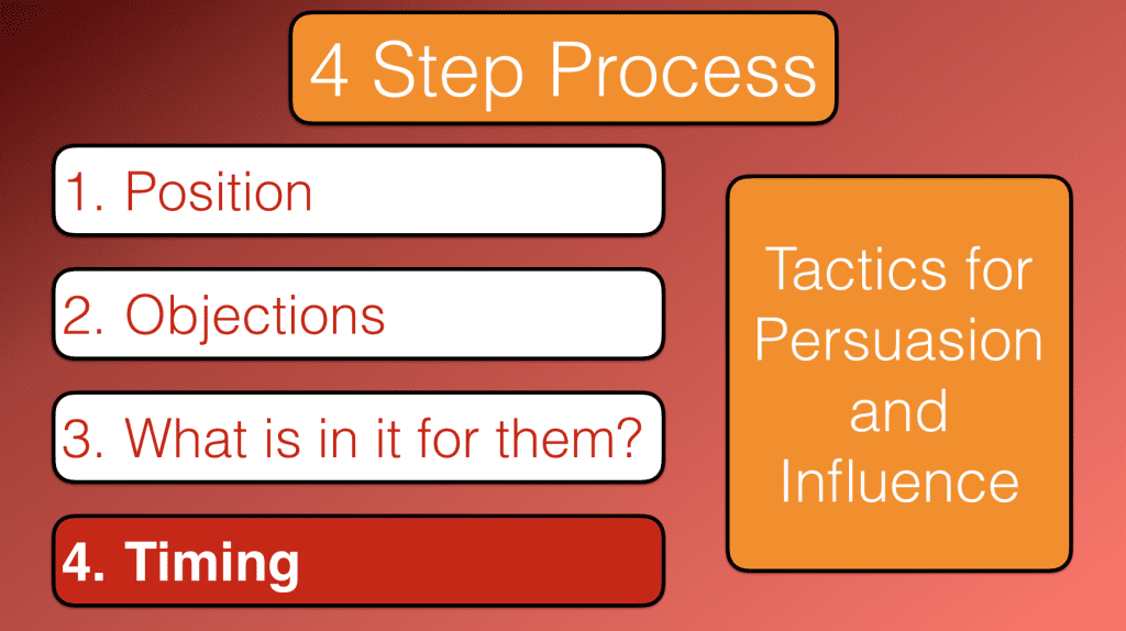 Tactics for persuasion and influence