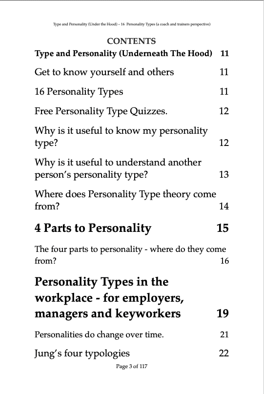 Type and Personality (Under the Hood) - 16 Personality Types (a coach and  trainers perspective) (Book) - Excellence Assured