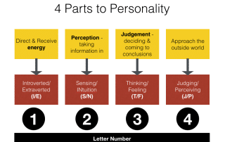 What are the 4 parts of personality?